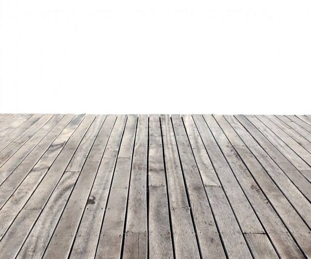 vuoto pavimento in legno isolato su bianco