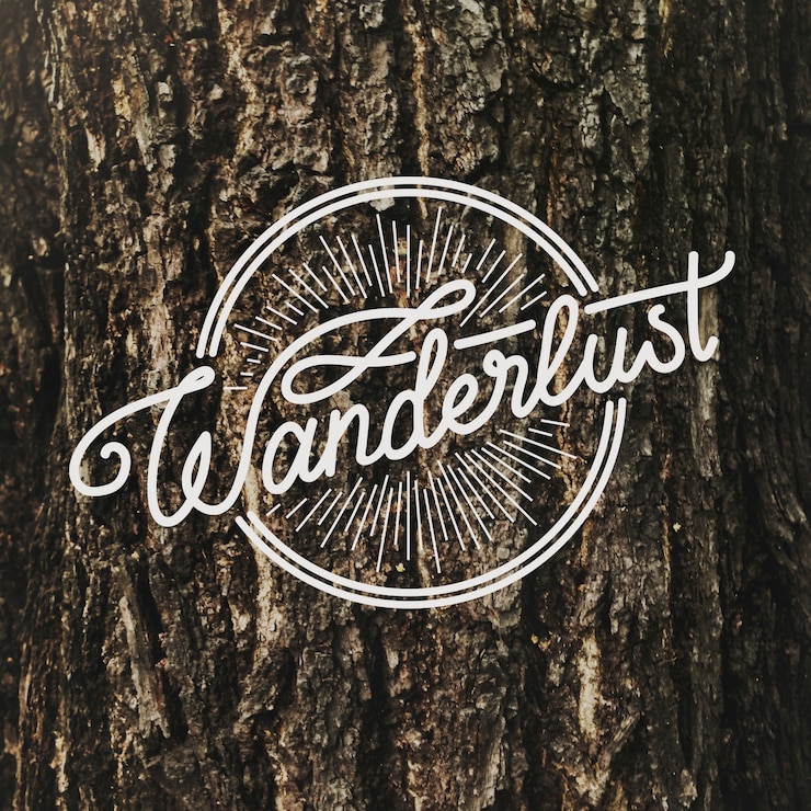 Foto gratuito word design calligrafia wanderlust travel