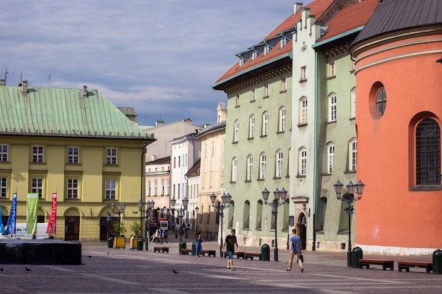 10 luglio 2017Cracovia Polonia Centro storicoPiazza del mercato di CracoviaCentro storico una città con architettura antica