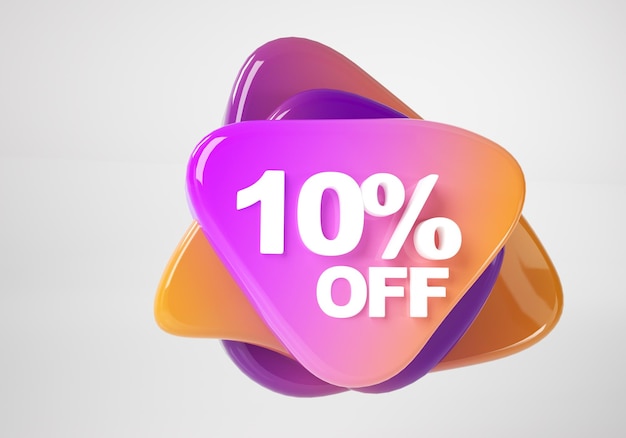 10 percento di sconto sul segno di sconto Offerta speciale 100 di sconto sull'etichetta di sconto Risparmia su 10 icona di vendita Simbolo di vendita cento per cento di rendering 3d isolato su sfondo bianco