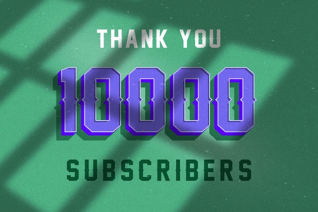 10000 subscribers celebration greeting banner with vintage design