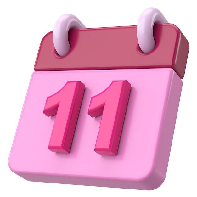 11 ° undicesimo giorno del mese Calendario illustrazione 3D
