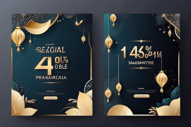 1441 Moderna promozione di Ramadan quadrato web banner per social media applicazioni mobili