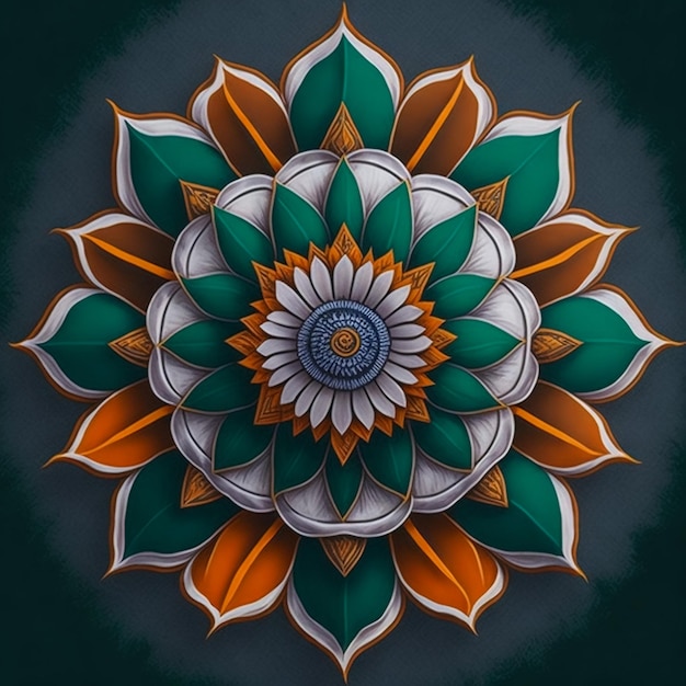 15 agosto Banner del giorno dell'indipendenza indiana con bandiera a forma di fiori e vettore Ashoka Chakra