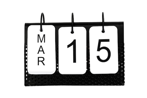 15 marzo - data sul calendario in metallo