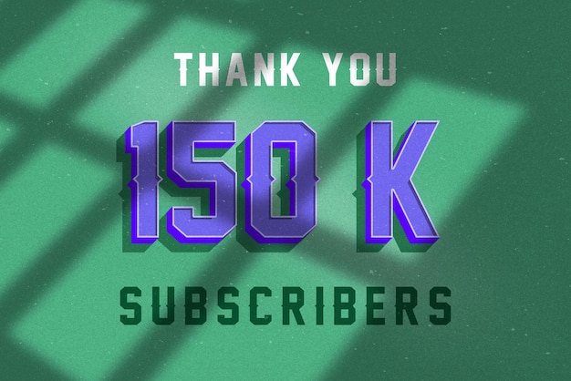 150 K subscribers celebration greeting banner with vintage design