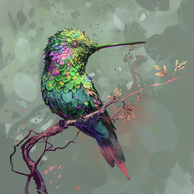 16h Colibrì foglio di stile personaggio