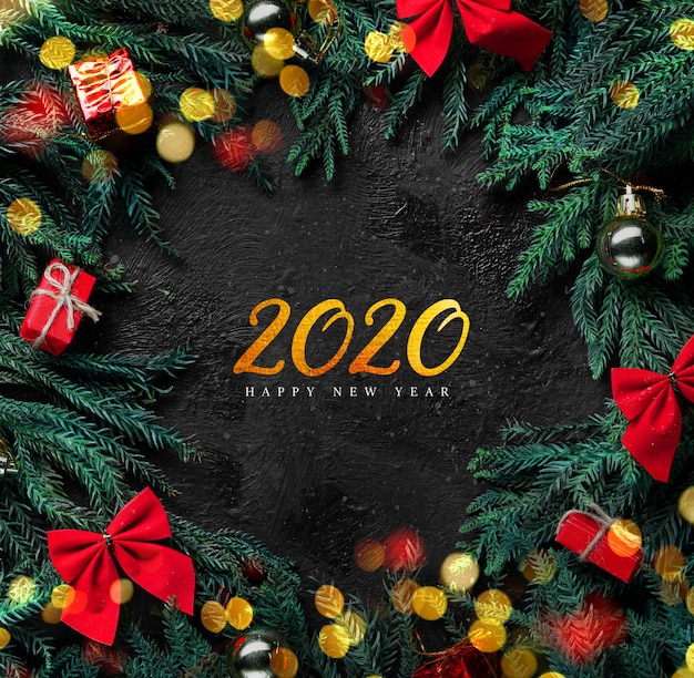 2020 lettere d'oro anno nuovo sfondo