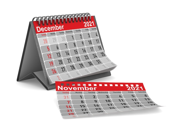 2021 anno. Calendario per dicembre.
