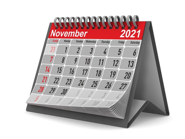 2021 anno. Calendario per novembre.