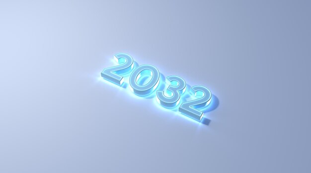 2023 anno nuovo su sfondo bianco 3d rendering dell'illustrazione . felice anno nuovo concetto