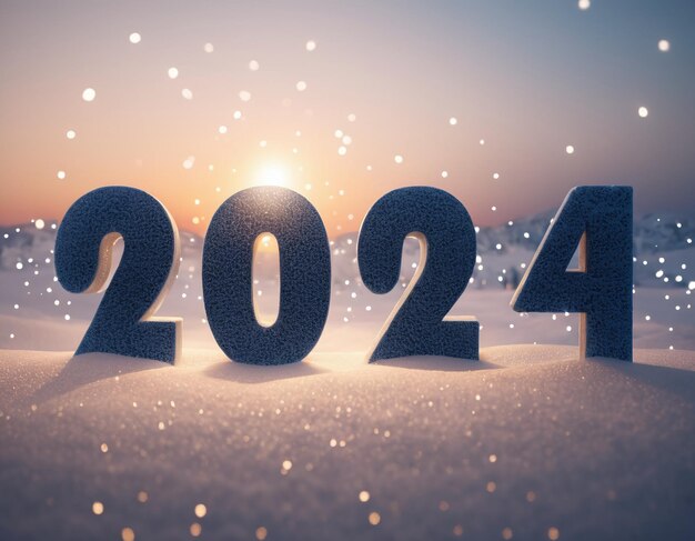 2024 tipografia 3D innevata