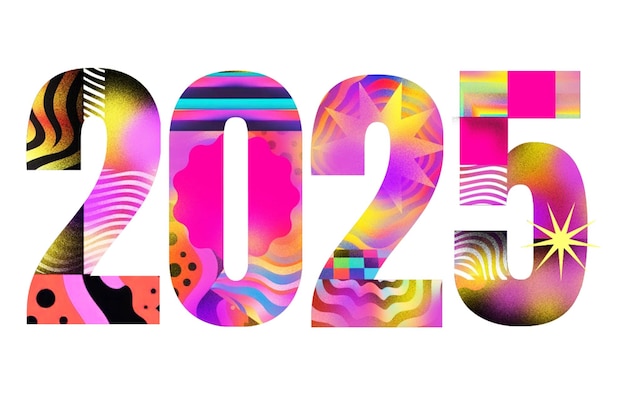 2025 word png arte psichedelica font sfondo trasparente