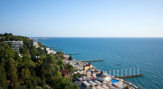 21 agosto 2022 Sochi Russia Argine del Mar Nero e spiaggia di Sochi