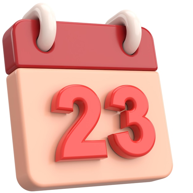 23 ° giorno ventitreesimo del mese Calendario illustrazione 3D