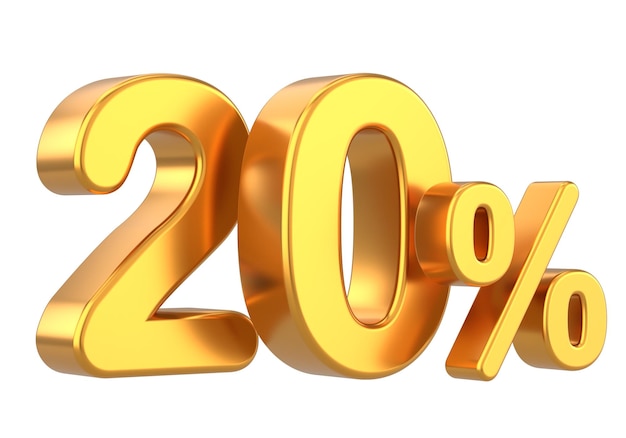 3D 20 Venti per cento illustrazione 3D