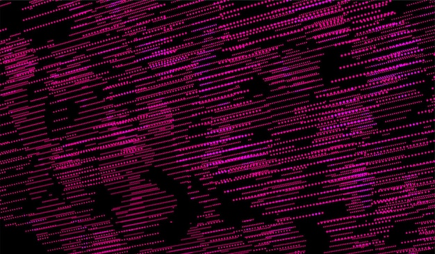 3D abstract digital technology pink light particles wave on black background