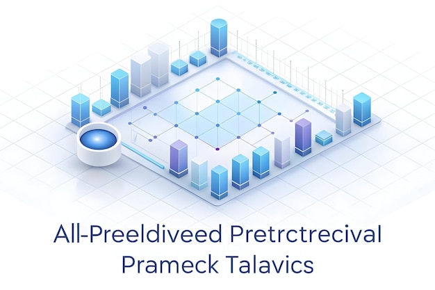 3d ai powered predictive analytics frame concept with data graphs and algorithmic patterns for preci
