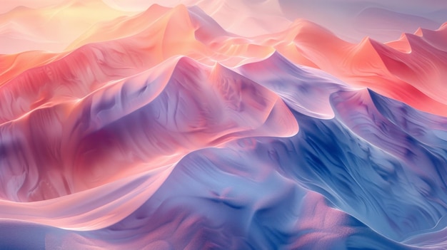 3D astratto pastello miscela di colori forme vorticose texture realistiche illuminazione morbida riflessi lisci dettagli di alta qualità 8K AI generativo