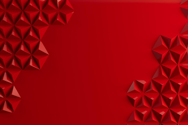 3d astratto sfondo rosso con triangolo estruso regolare. copia il design del testo dell'immagine passato