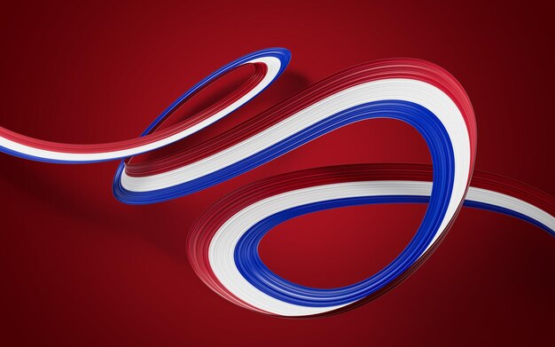 3d bandiera del Paraguay 3d sventola bandiera del nastro del Paraguay isolato su sfondo rosso illustrazione 3D