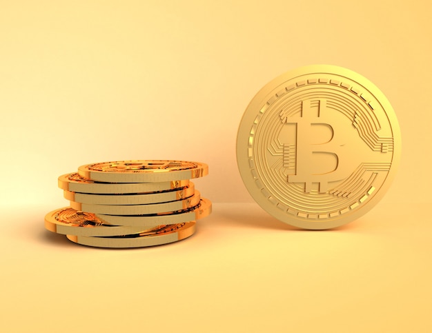 3d bitcoin concept.3d reso illustrazione