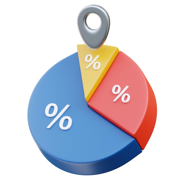 3D Business Data Analysis Pie Chart Visualization