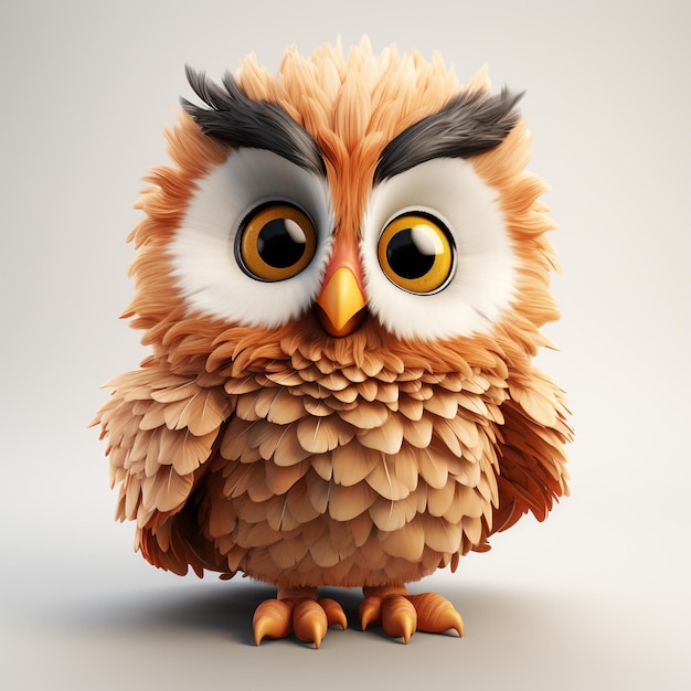 3d cartone animato uccello falco carino