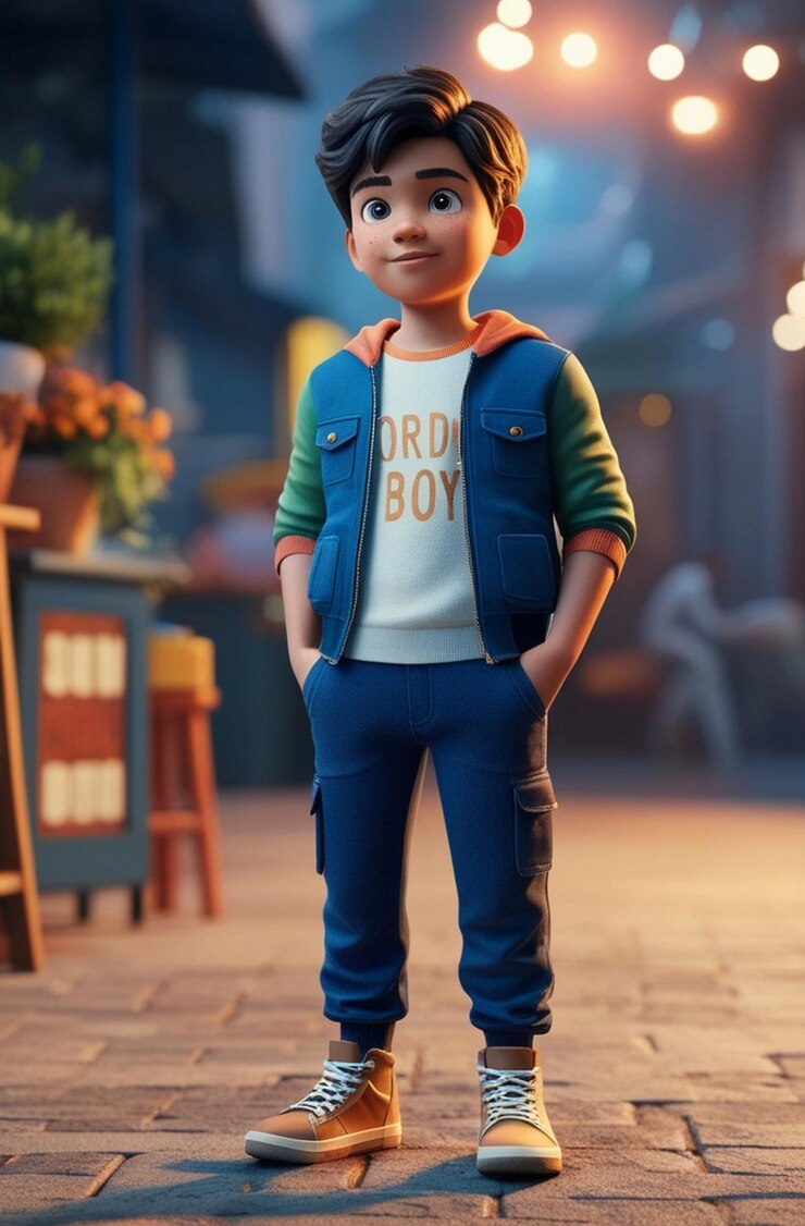 3d cartoon character a boy in casual clothing with stylish outfit