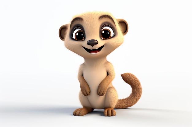 3d cartoon suricata carino