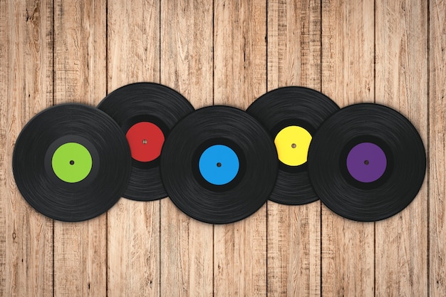 3d che rende il disco in vinile colorato