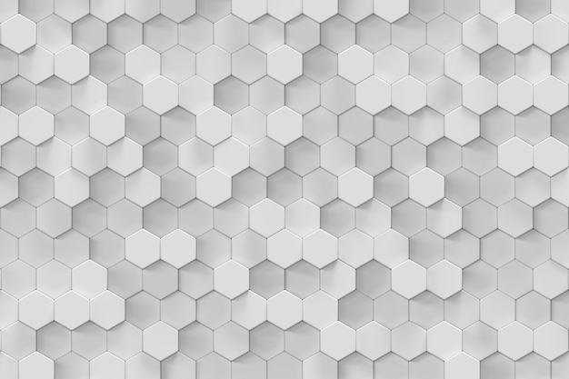 3D che rende il fondo astratto esagonale geometrico bianco.