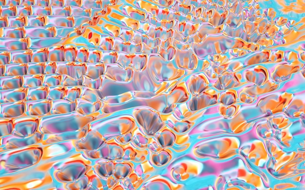 3d che rende il fondo iridescente olografico di struttura della lamina