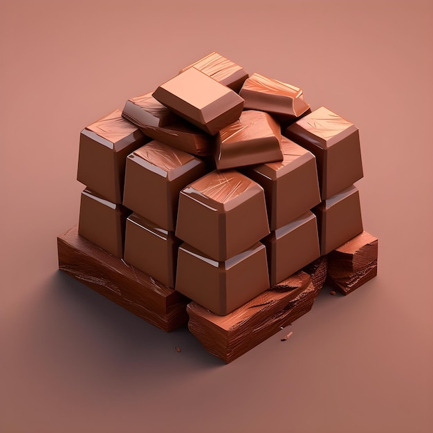 3d cioccolato lowpoly