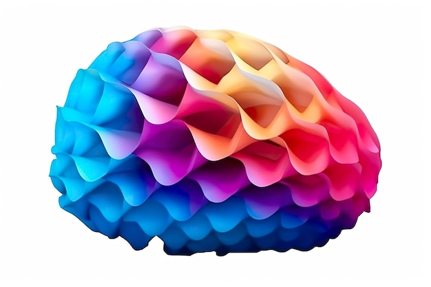 3d colorato gradiente volumetrico forma isolata su uno sfondo bianco AI generativa
