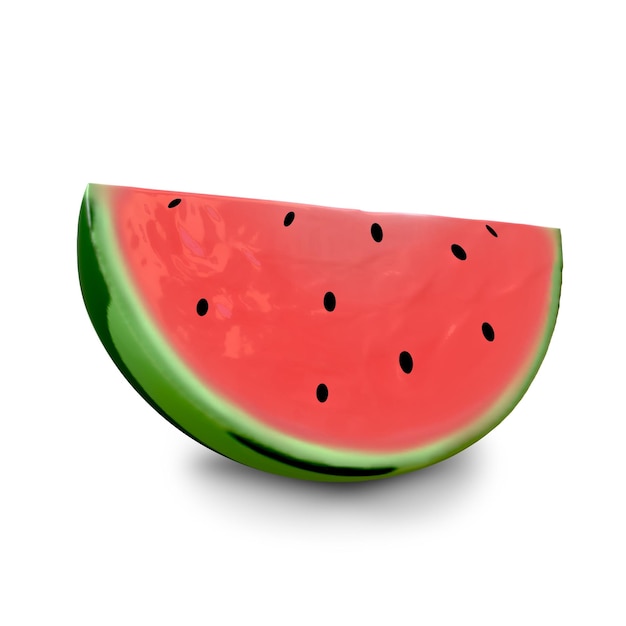 3d cute watermelon render realistic fresh fruit