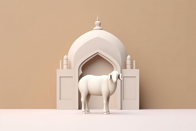 3d Eid Al Adha Pecora Simbolo AI Generato