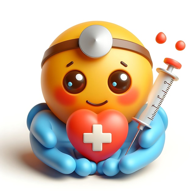 3d Flying care Emoji Png Vector Design immagine di sfondo bianca