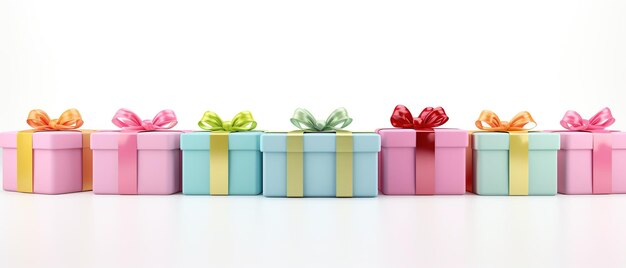 3d Giftbox realistico isolato su sfondo bianco Concetto di celebrazione del compleanno Ai generativo