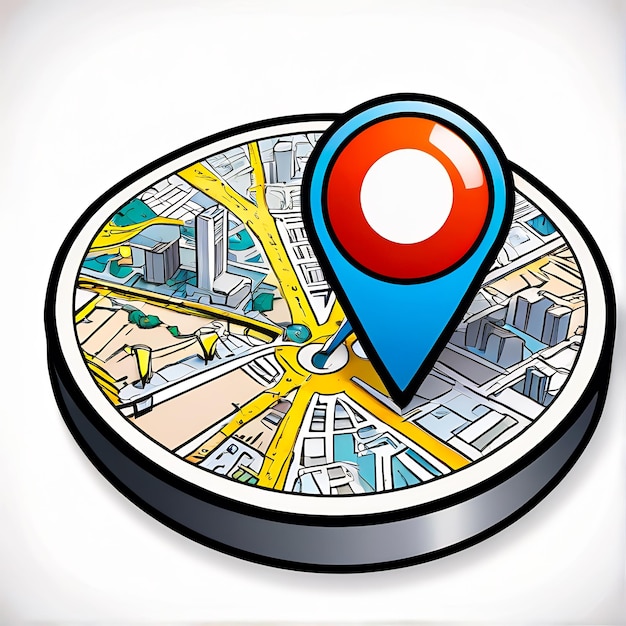 3d gps icon pin marker location map pointers