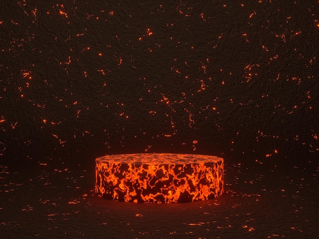 3D ha reso il podio di magma vulcanico astratto