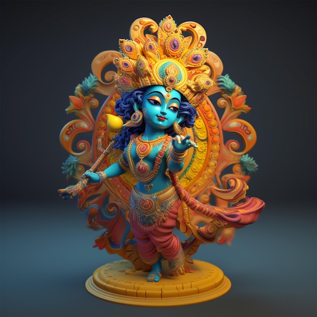 3D ha reso l'illustrazione sveglia del fumetto di Krishna del bambino