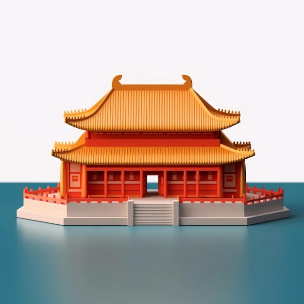 3D ha reso la scena architettonica antica di stile cinese