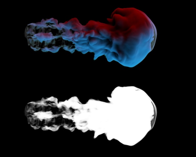 3d ha reso la simulazione digitale del fumo. Forma di fumo organico con ombre. Forma di fumo liscia con maschera luminanza.
