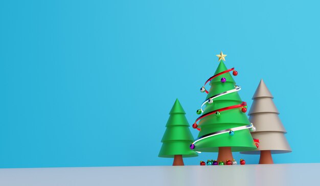 3d ha reso lo sfondo della decorazione dell'albero di Natale