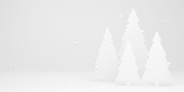 3D ha reso lo sfondo di Natale bianco Mockup minimo