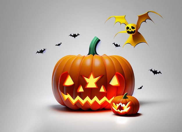 3D halloween zucca e ghoston