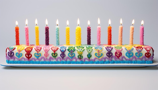 3d hanukkah menorah ricamo multicolore