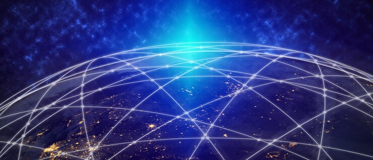 Photo 3d illustration global modern creative communication and internet network