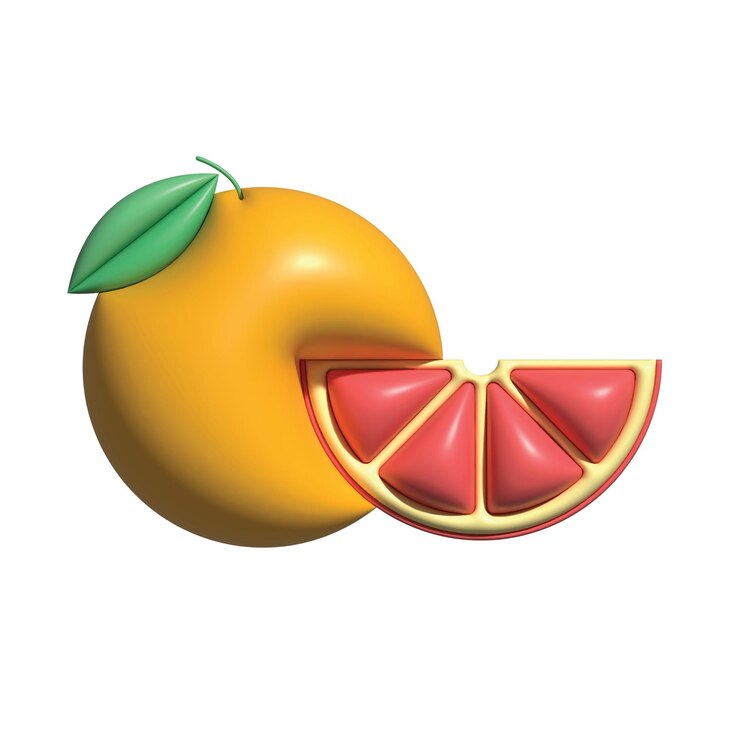 3D Illustration of Orange Vector
